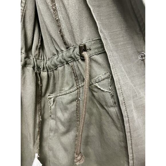 FREE PEOPLE Not Your Brother's Surplus Jacket in Distressed Army Green Sz L Gorp - Picture 8 of 14